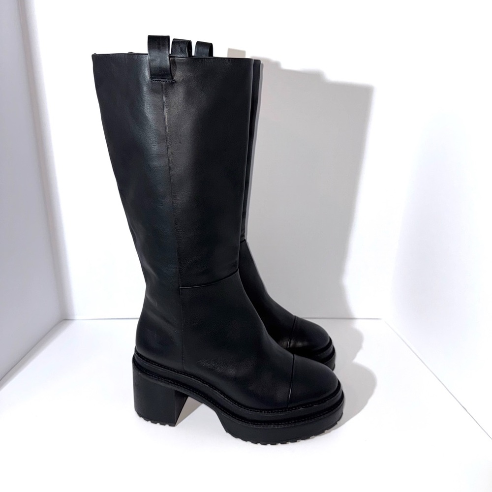 Cult Gaia Hana Block Heel Leather Boots